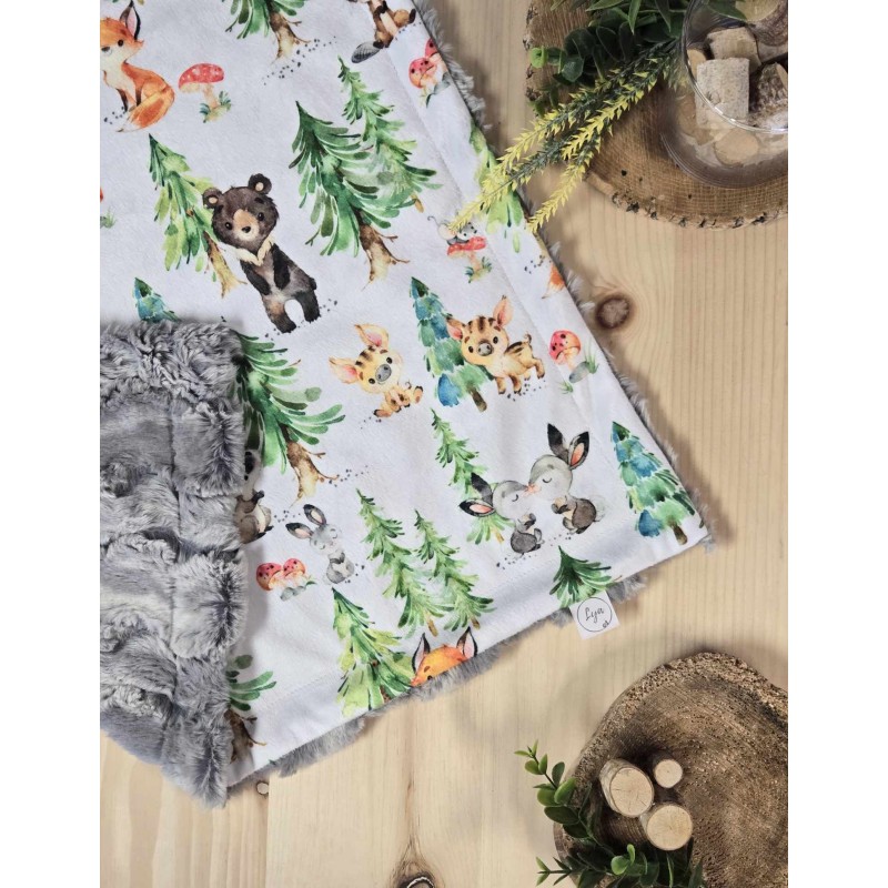 Baby of the forest - Ready to ship - Blanket - Grey